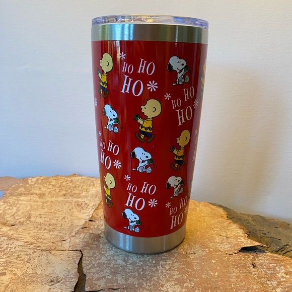 SOLD - Peanuts Snoopy Ho! Ho! Ho! Christmas Holiday Travel Mug 18 oz - Picture 2 of 5